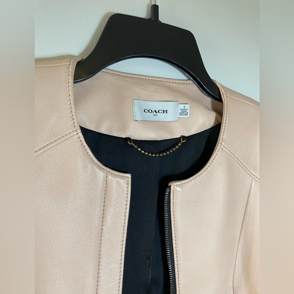 Coach 1941 Collection Blush Pink Leather Jacket - Picture 15 of 15